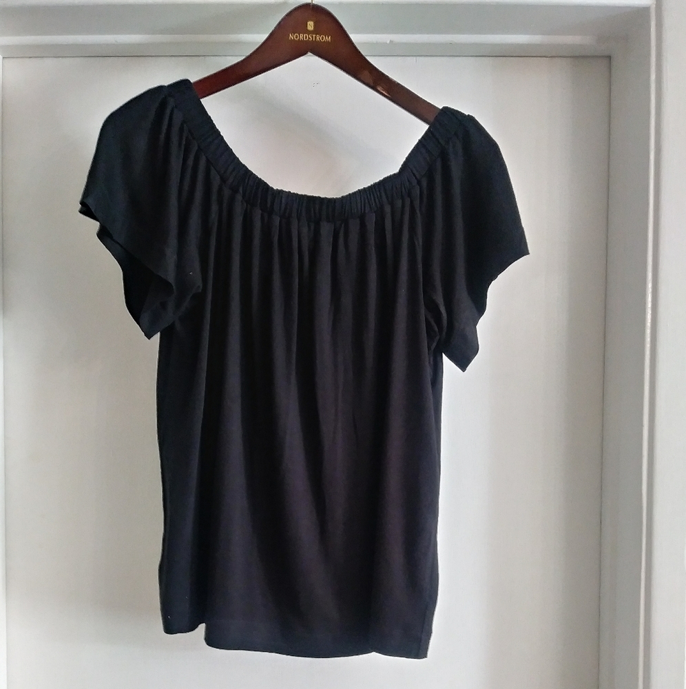 LOFT Woman Black Top. Woman Black Blouse